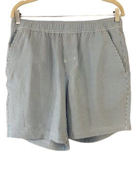 Southern Proper Seersucker Shorts Mens Blue White Stripe Elastic Waist Preppy